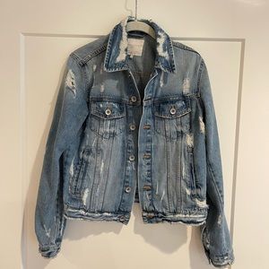 Zara distressed denim jacket